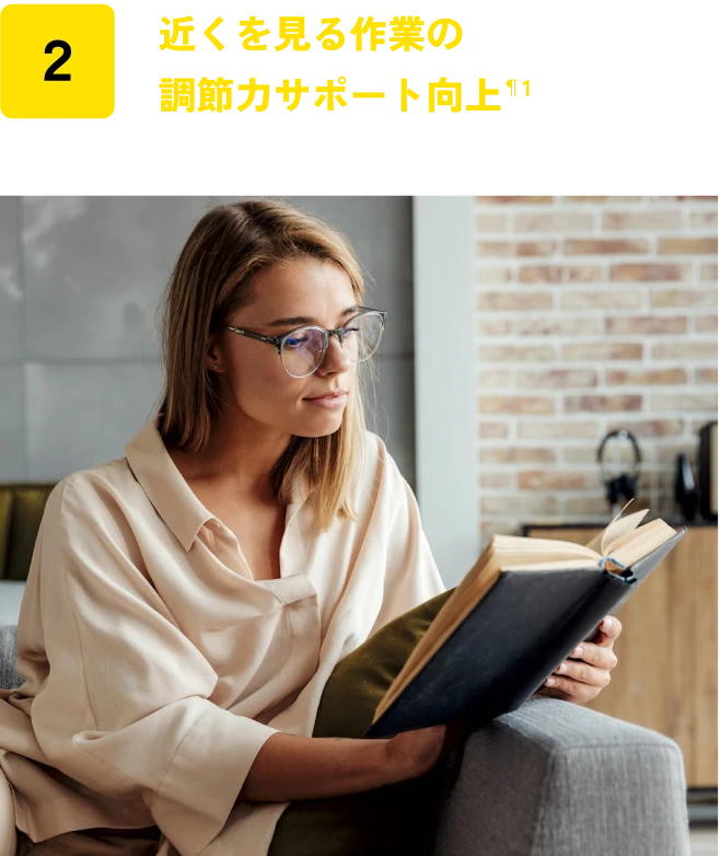近くを見る作業の調整力サポート向上